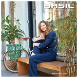 ALFORJAS BASIL EVER-GREEN 28-32L CON REFLECTANTE CIERRE MOSQUETON POLIESTER VERDE/HOJAS