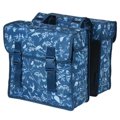 ALFORJAS BASIL WANDERLUST 35L CON REFLECTANTE DOBLE CIERRE CLICK POLIESTER AZUL