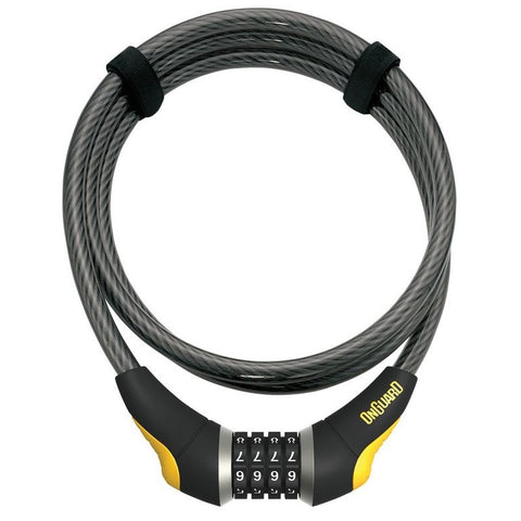CANDADO CABLE ONGUARD AKITA COMBINACION 185 cm x 8 mm