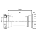 Eje Pedalier Tipo Hollowtech 73mm NECO CNC