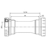 Eje Pedalier Tipo Hollowtech 73mm NECO CNC