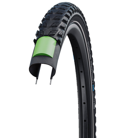 CUBIERTA SCHWALBE MARATHON 365 20x2.15 HS475 PERF GREENG. ADDIX 4SEASON RIGIDA NEGRO C/REFLEC.55-406