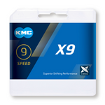 Cadena para bicicleta KMC X9 Plata 114 pasos9V