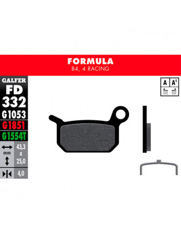 PASTILLAS FD STD FORMULA B4, 4 RACING GALFER